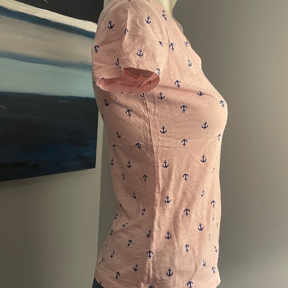 Rachel Roy Pink Anchor Print V-Neck Top Sz. Small. NWOT - Picture 6 of 7